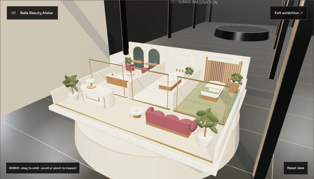Bella Beauty Atelier — genuine render of the original exhibition exhibit