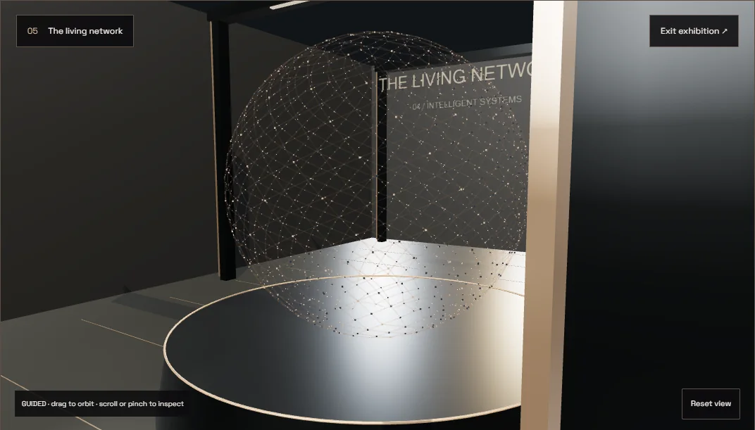 The living network — genuine render of the original exhibition exhibit